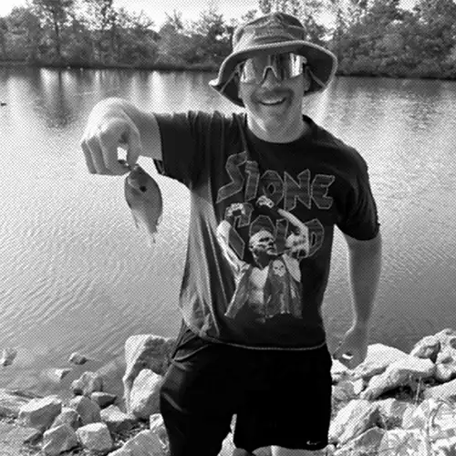 Mike's first fishing trip.