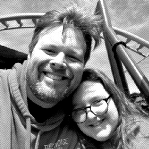 Ava and I getting ready to ride the Big Bear Mountain Coaster